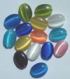 15 14x10mm Mixed Fiber Optic Flat Ovals